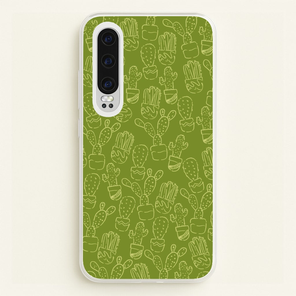 Green And Yellow Cacti - Western - Western Phone Case for Huawei P30