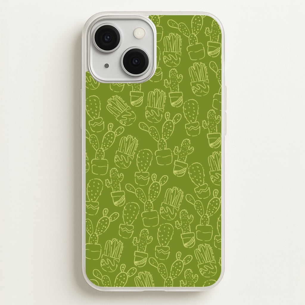 Green And Yellow Cacti - Western - Western Phone Case for iPhone 13 Mini
