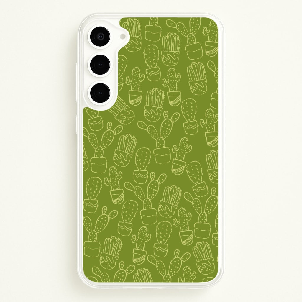 Green And Yellow Cacti - Western - Western Phone Case for Galaxy S23