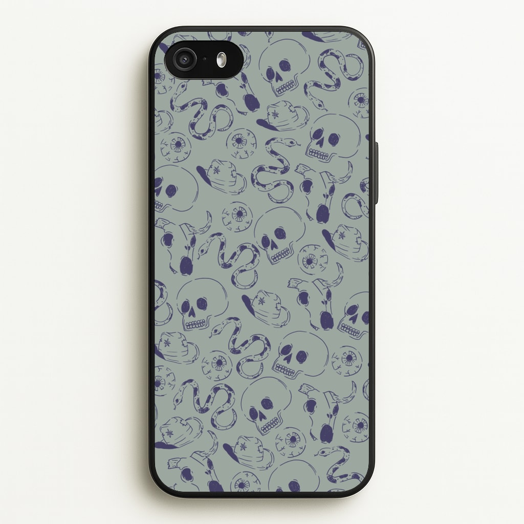 Blue Snakes And Skulls - Western - Western Phone Case for iPhone 5 / 5s / SE 2016