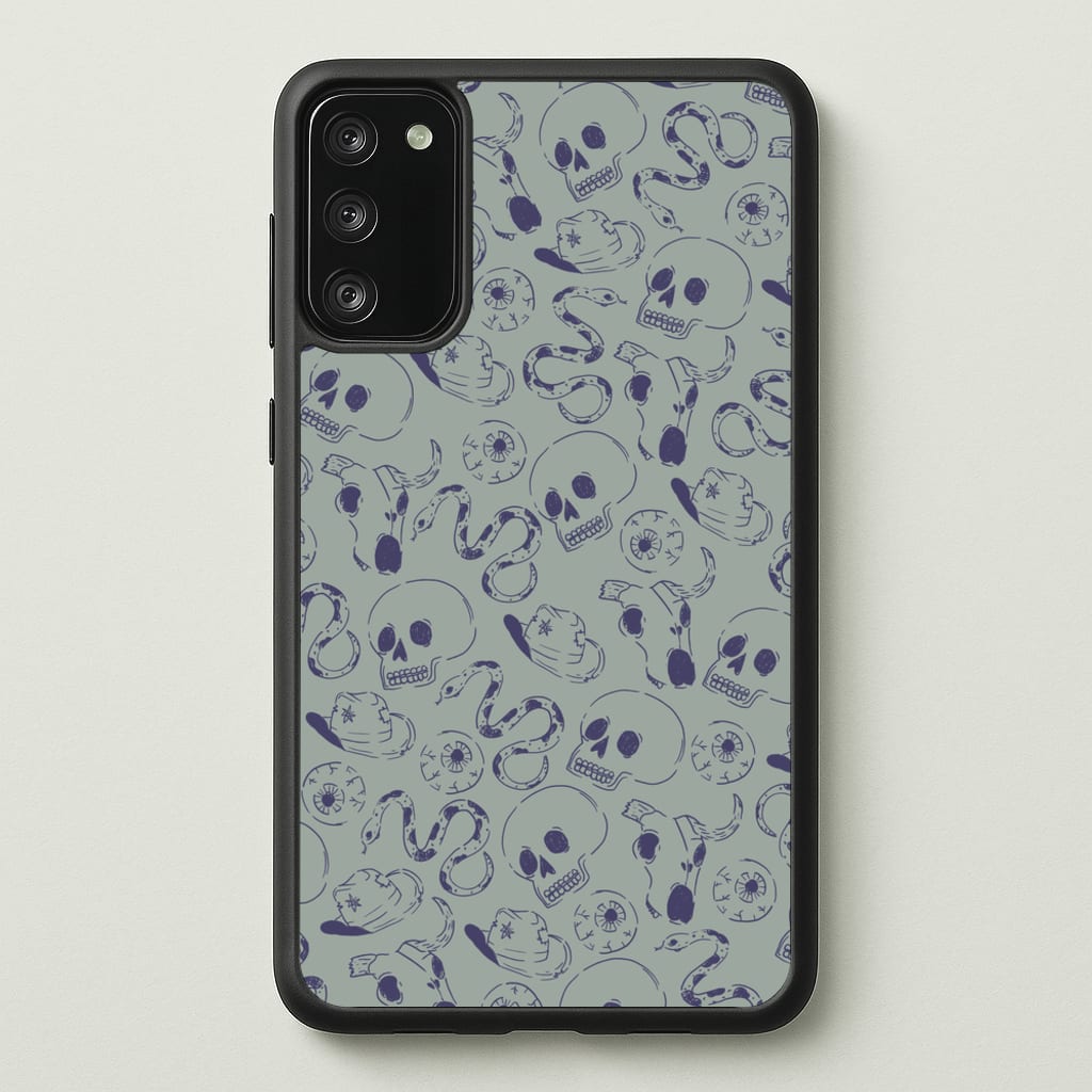 Blue Snakes And Skulls - Western - Western Phone Case for Galaxy S20FE