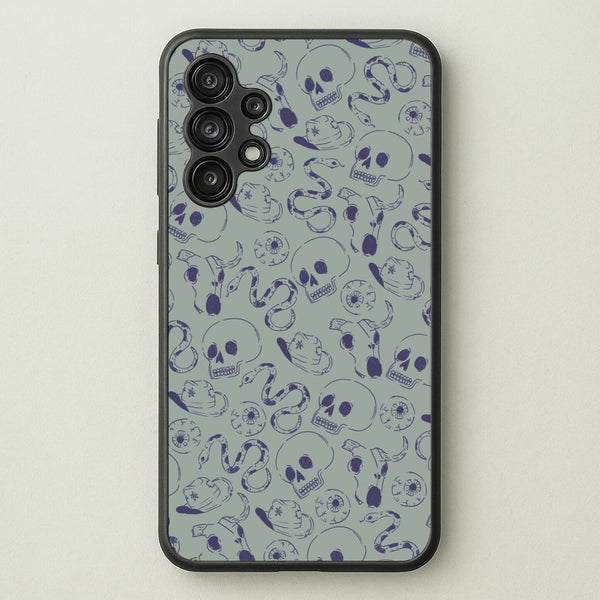 Blue Snakes And Skulls - Western - Western Phone Case for Galaxy A13
