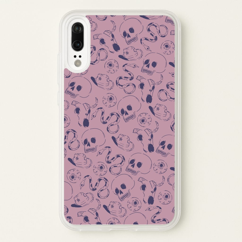 Purple Snakes And Skulls - Western - Western Phone Case for Huawei P20