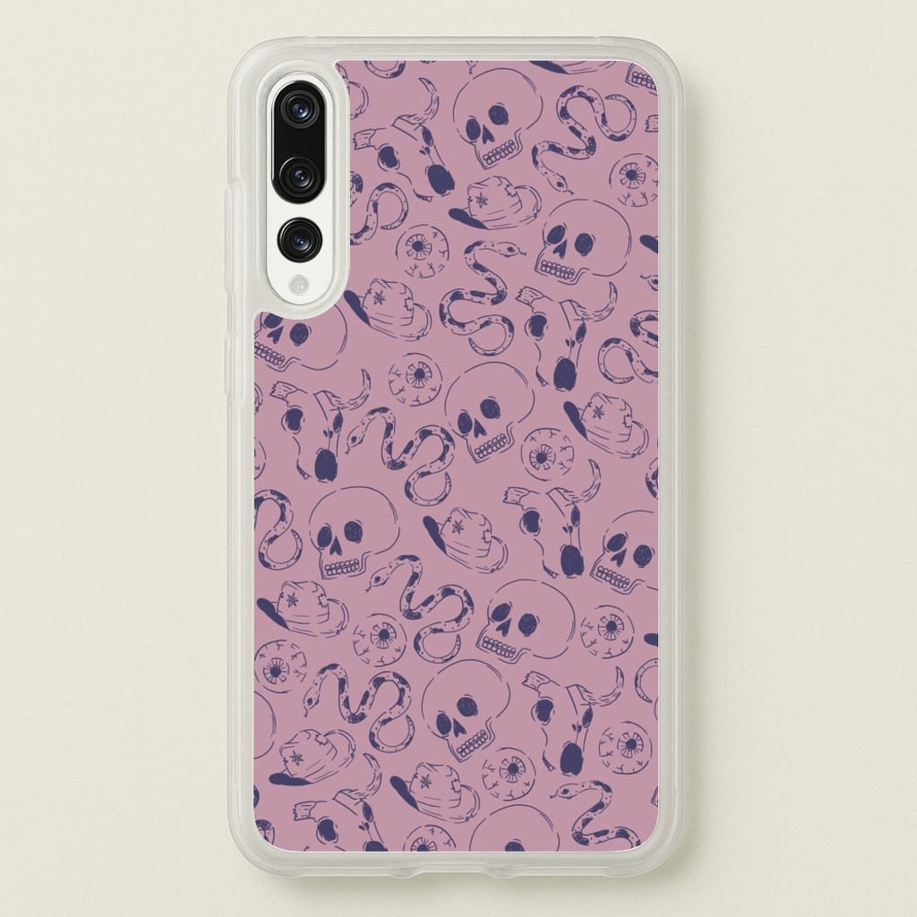 Purple Snakes And Skulls - Western - Western Phone Case for Huawei P20 Pro