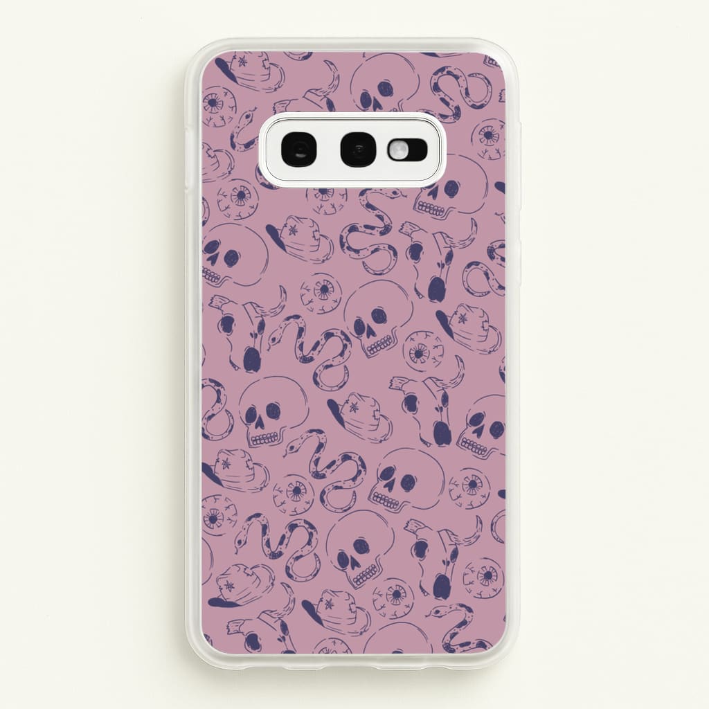 Purple Snakes And Skulls - Western - Western Phone Case for Galaxy S10e