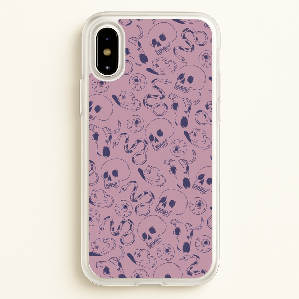 Purple Snakes And Skulls - Western - Western Phone Case for iPhone X / XS