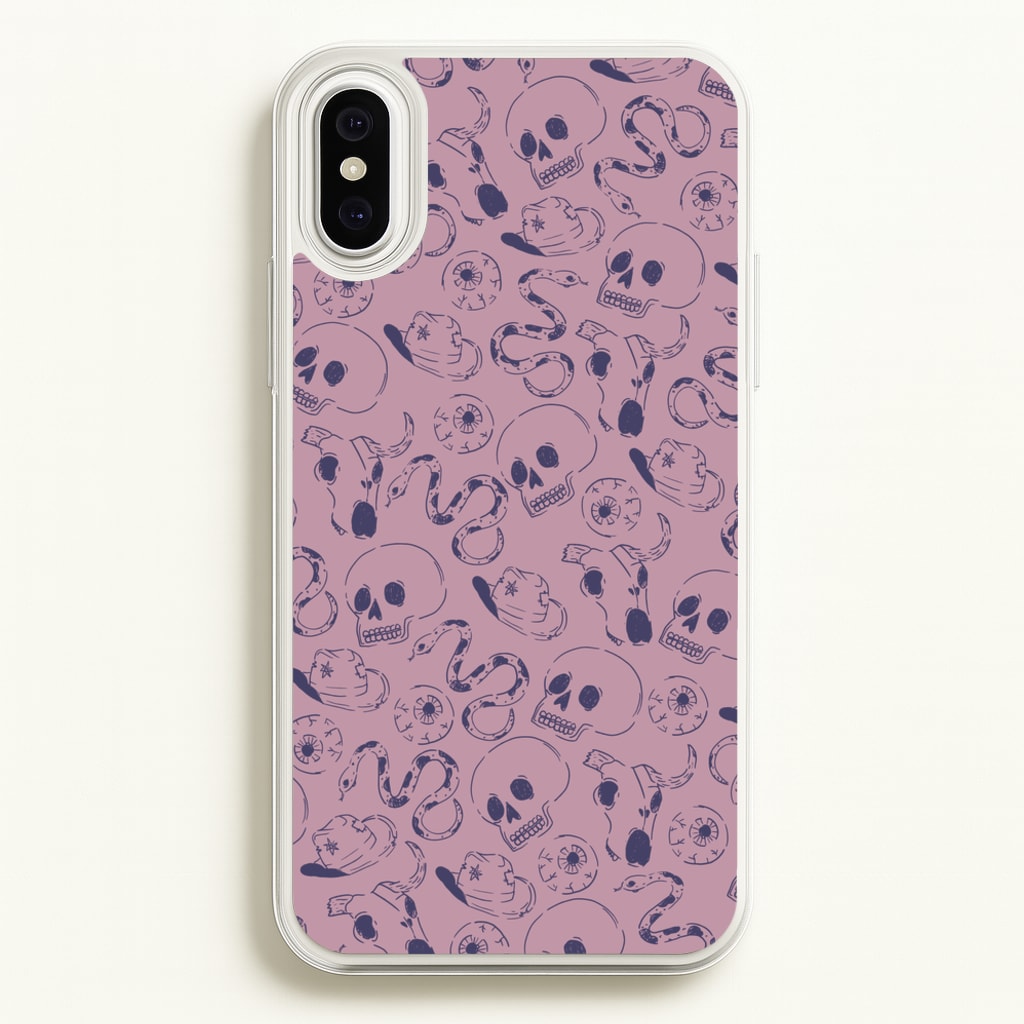 Purple Snakes And Skulls - Western - Western Phone Case for iPhone XS Max