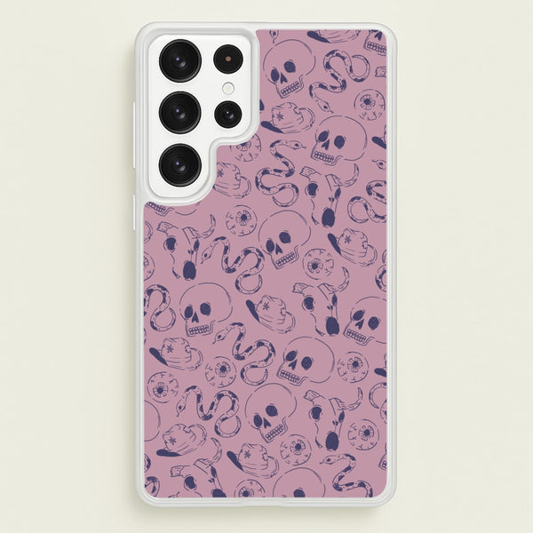 Purple Snakes And Skulls - Western - Western Phone Case for Galaxy S23 Ultra
