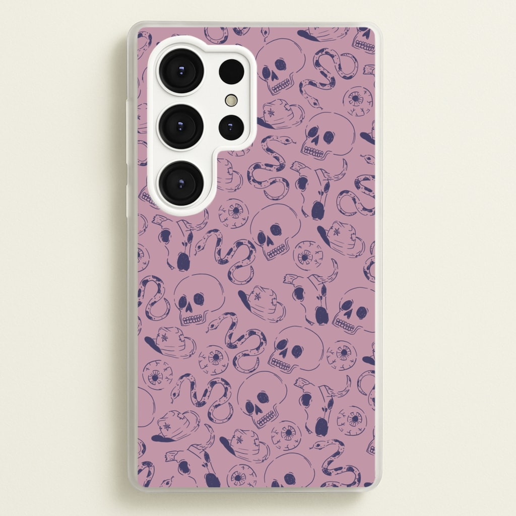 Purple Snakes And Skulls - Western - Western Phone Case for Galaxy S25 Ultra