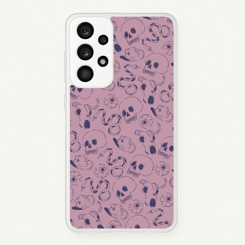 Purple Snakes And Skulls - Western - Western Phone Case for Galaxy A53
