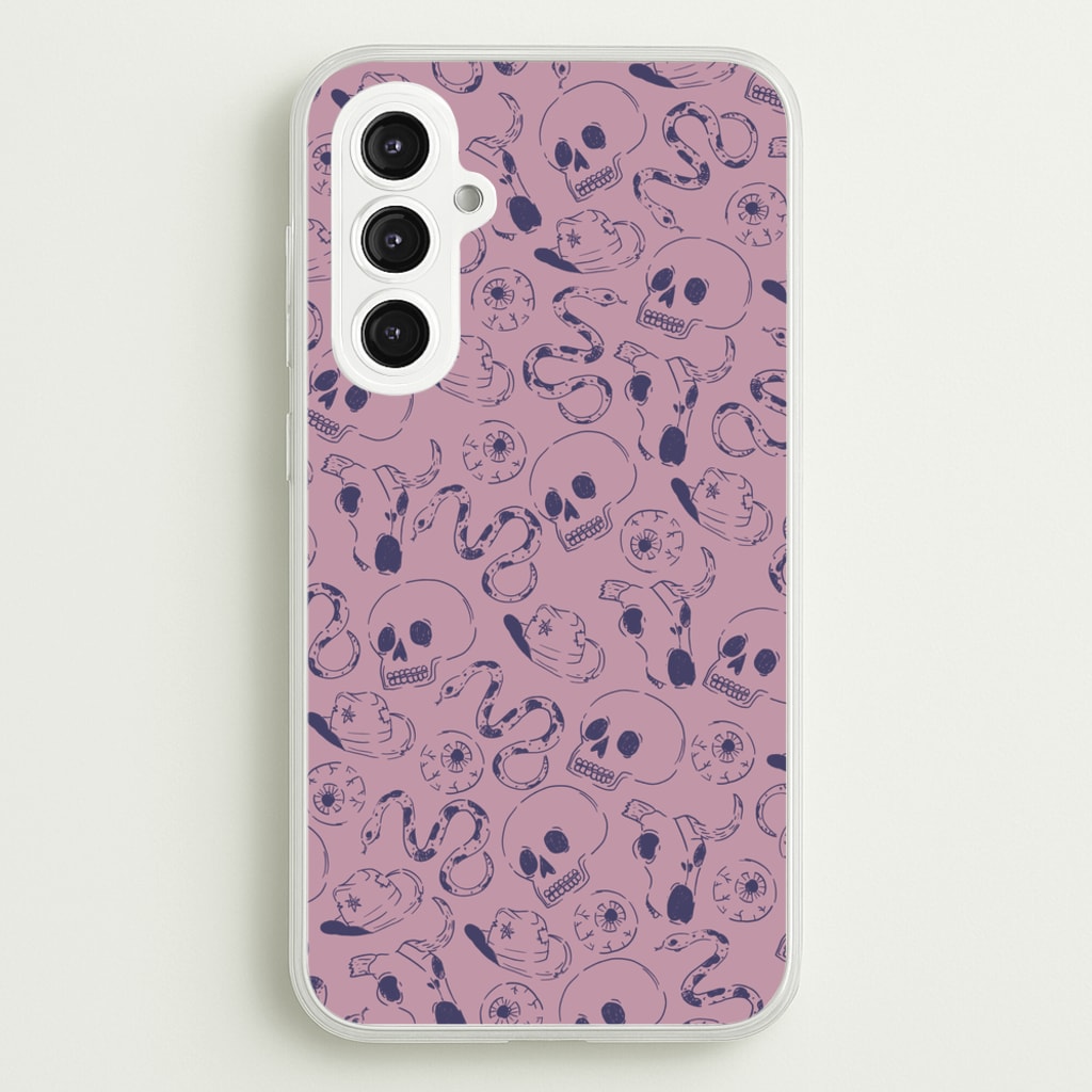 Purple Snakes And Skulls - Western - Western Phone Case for Galaxy S23FE