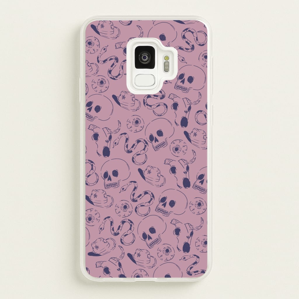 Purple Snakes And Skulls - Western - Western Phone Case for Galaxy S9