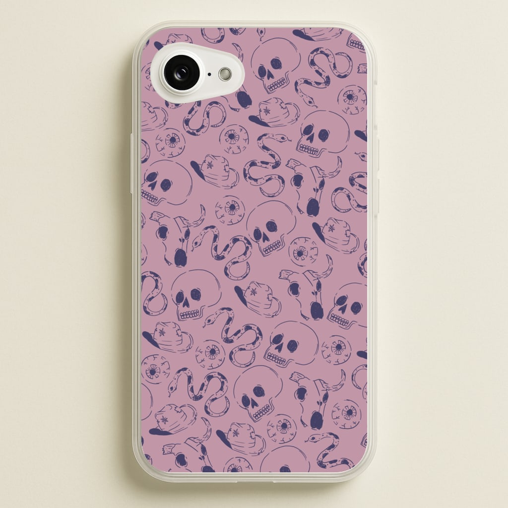 Purple Snakes And Skulls - Western - Western Phone Case for iPhone 16e