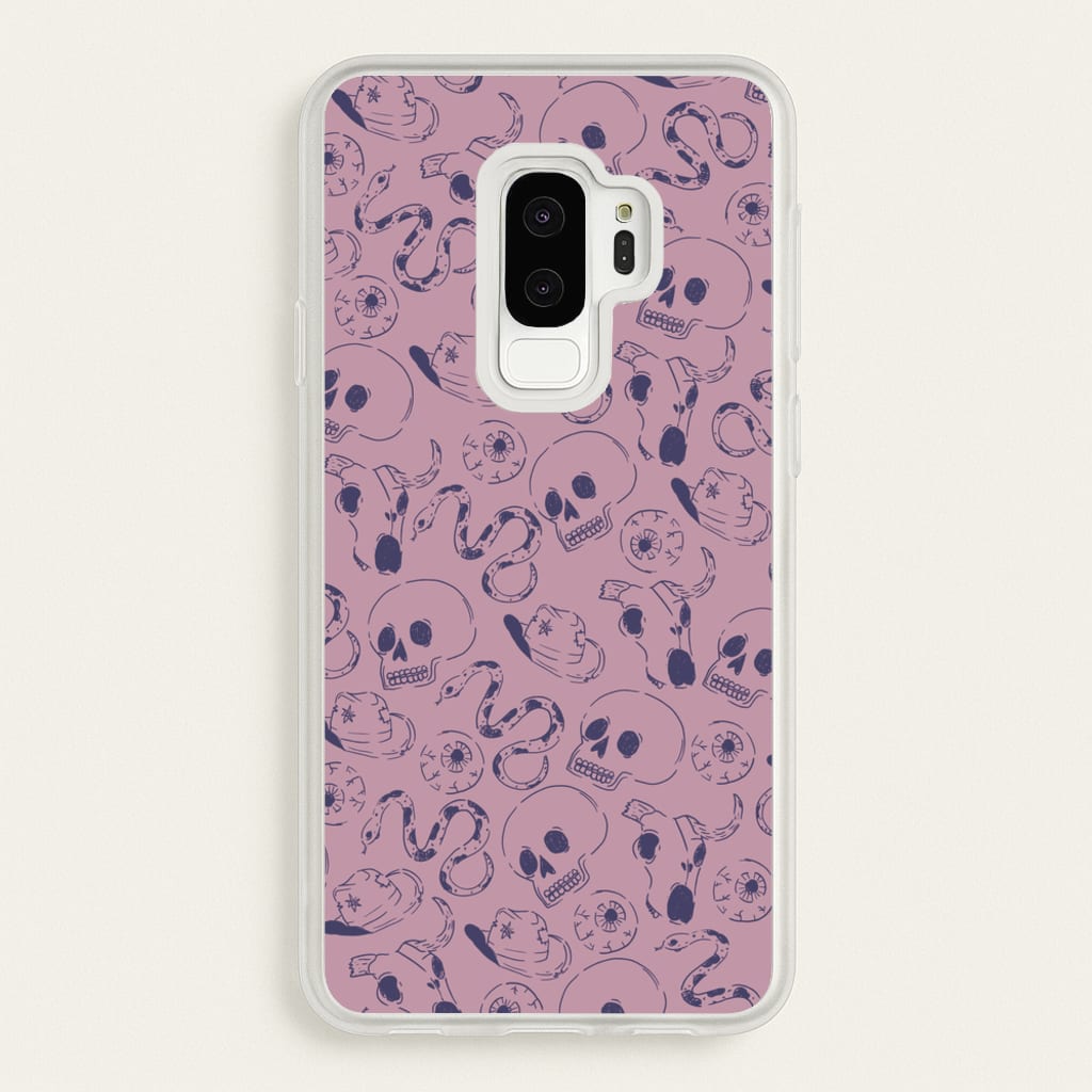 Purple Snakes And Skulls - Western - Western Phone Case for Galaxy S9 Plus