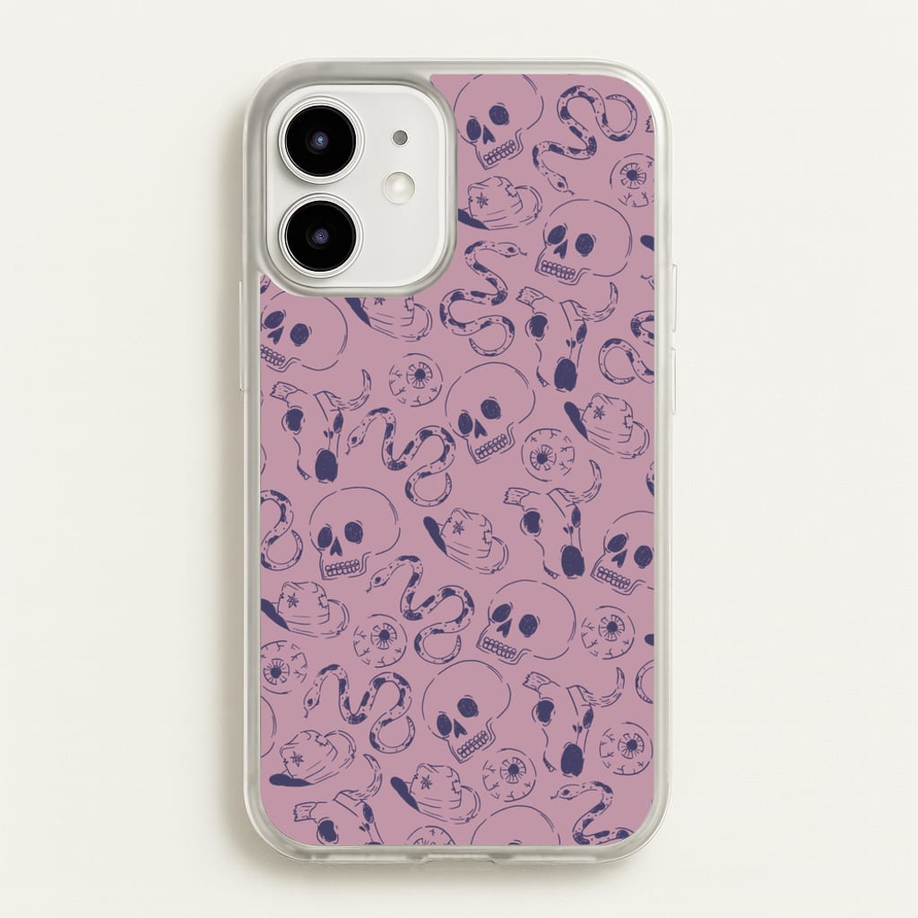 Purple Snakes And Skulls - Western - Western Phone Case for iPhone 12 / 12 Pro