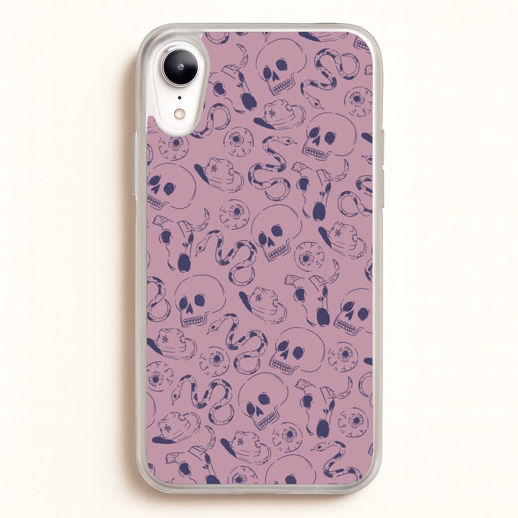 Purple Snakes And Skulls - Western - Western Phone Case for iPhone XR