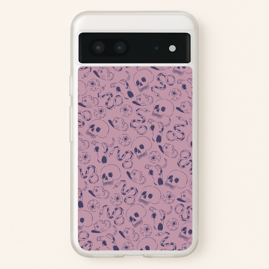 Purple Snakes And Skulls - Western - Western Phone Case for Google Pixel 7