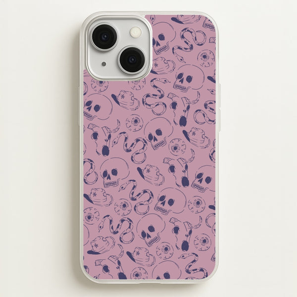 Purple Snakes And Skulls - Western - Western Phone Case for iPhone 13