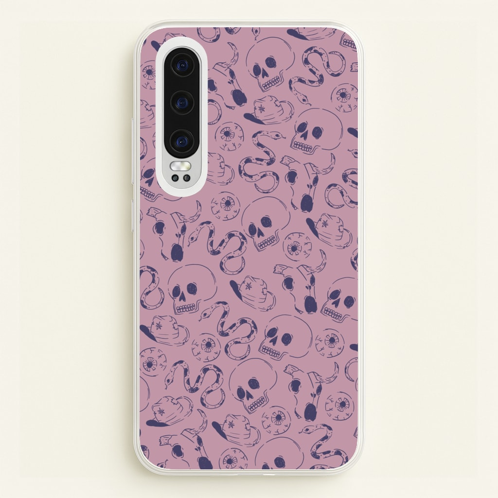 Purple Snakes And Skulls - Western - Western Phone Case for Huawei P30