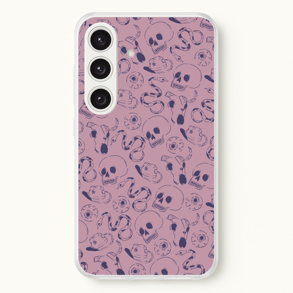 Purple Snakes And Skulls - Western - Western Phone Case for Galaxy S24FE