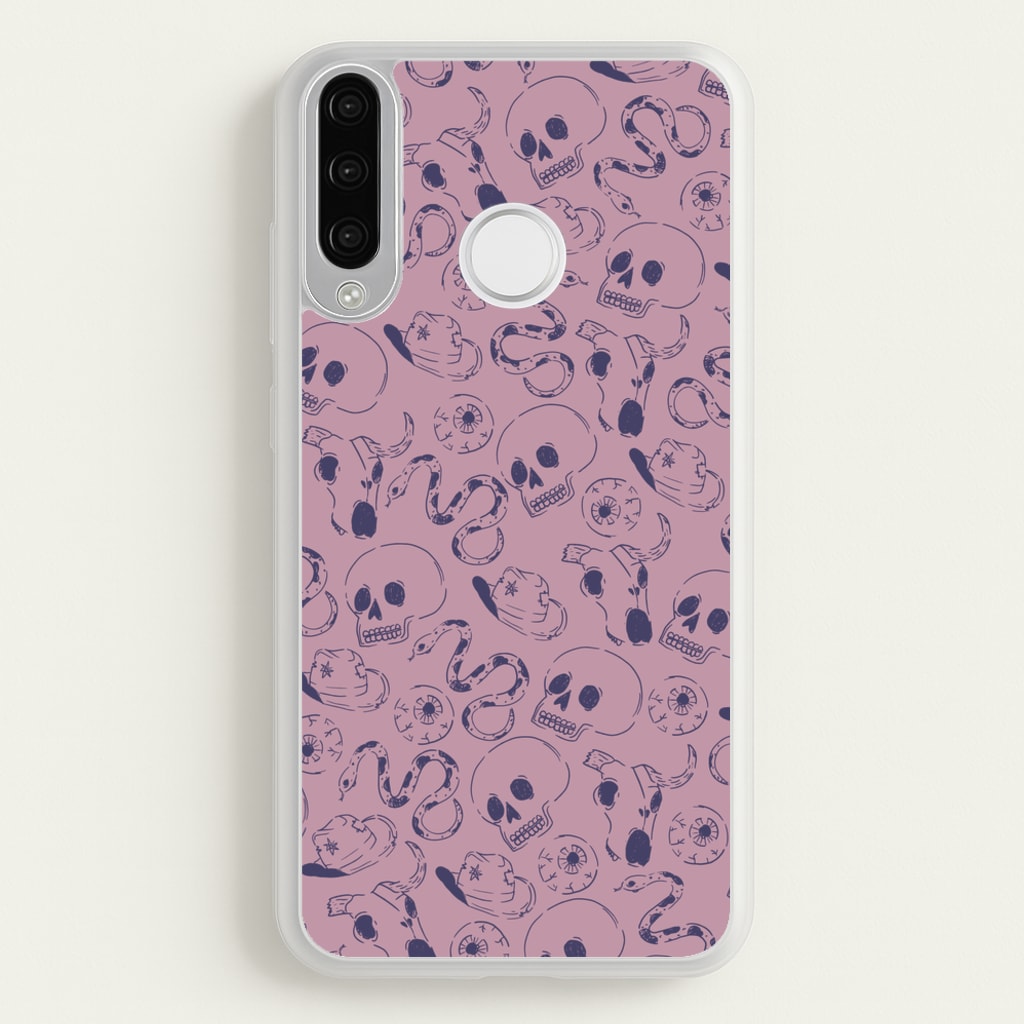 Purple Snakes And Skulls - Western - Western Phone Case for Huawei P30 Lite
