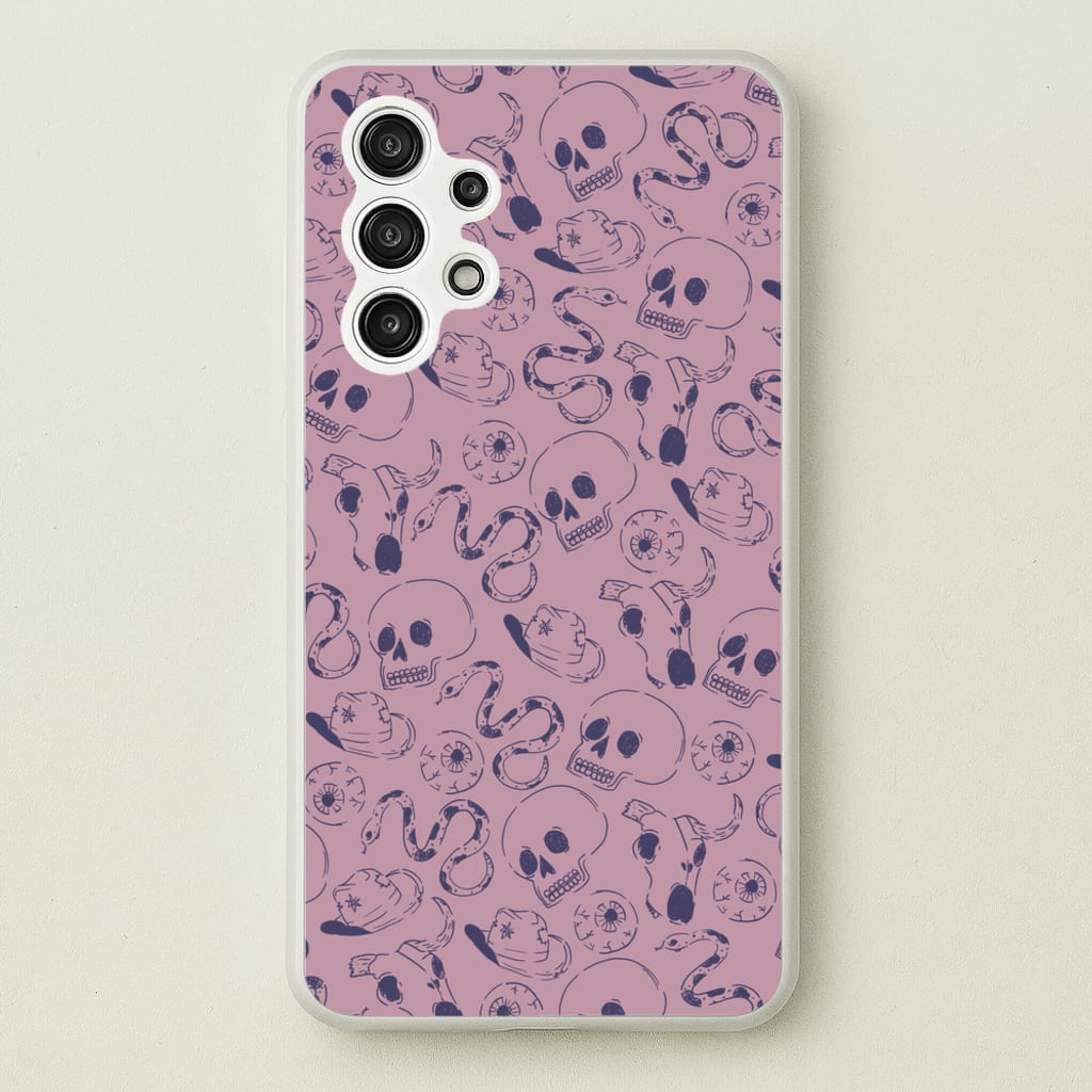 Purple Snakes And Skulls - Western - Western Phone Case for Galaxy A13