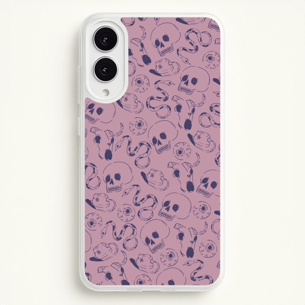 Purple Snakes And Skulls - Western - Western Phone Case for Galaxy S25 Edge