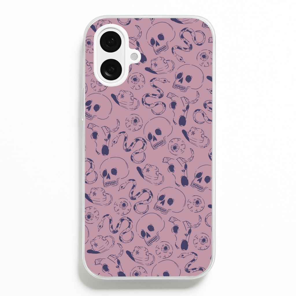 Purple Snakes And Skulls - Western - Western Phone Case for iPhone 16 Plus