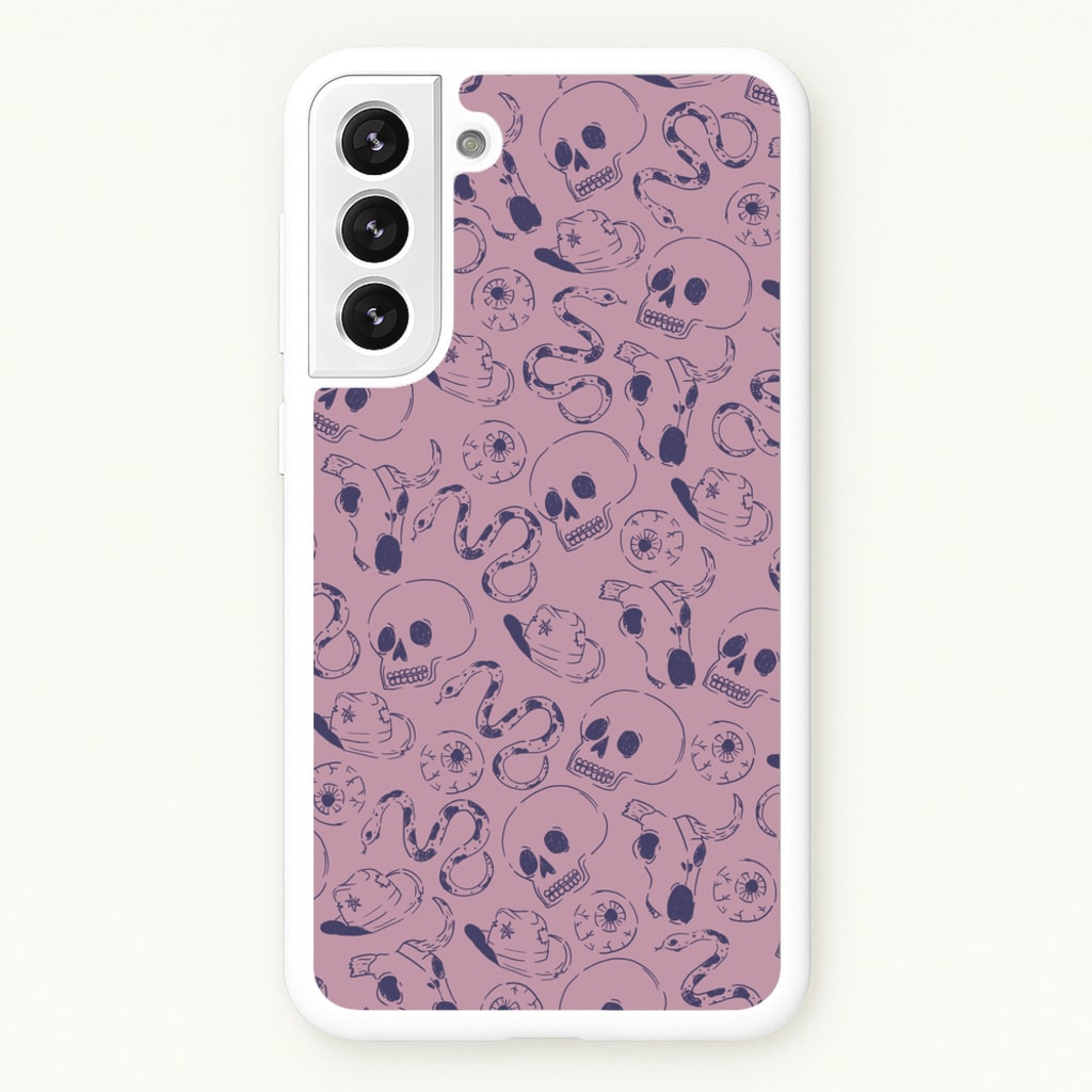 Purple Snakes And Skulls - Western - Western Phone Case for Galaxy S22 Plus