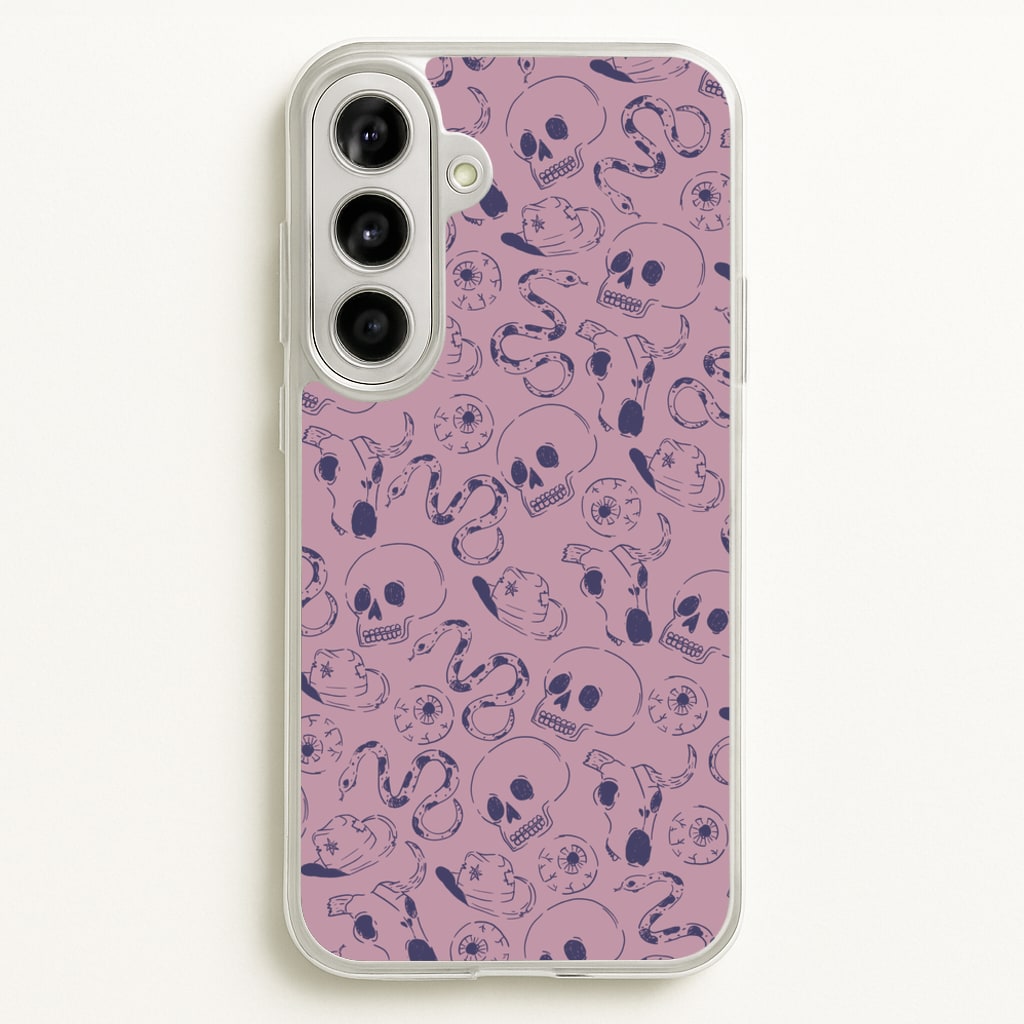 Purple Snakes And Skulls - Western - Western Phone Case for Galaxy A56