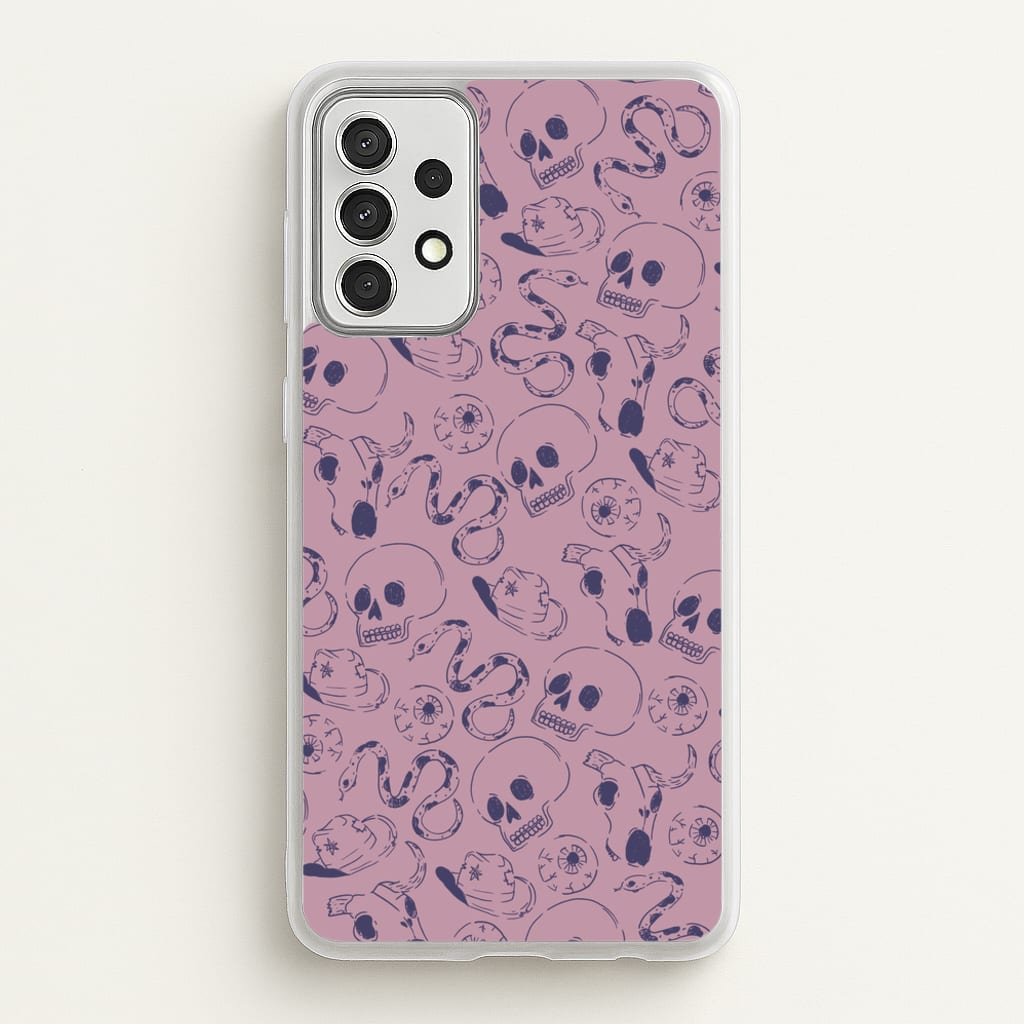 Purple Snakes And Skulls - Western - Western Phone Case for Galaxy A52 / A52s