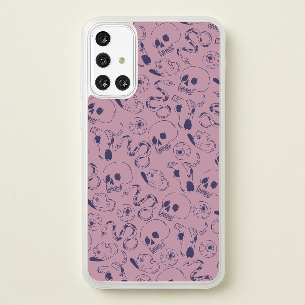 Purple Snakes And Skulls - Western - Western Phone Case for Galaxy A71