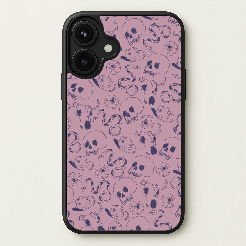 Purple Snakes And Skulls - Western Phone Case for iPhone 17