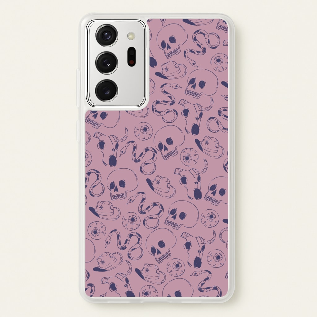 Purple Snakes And Skulls - Western - Western Phone Case for Galaxy Note 20 Ultra