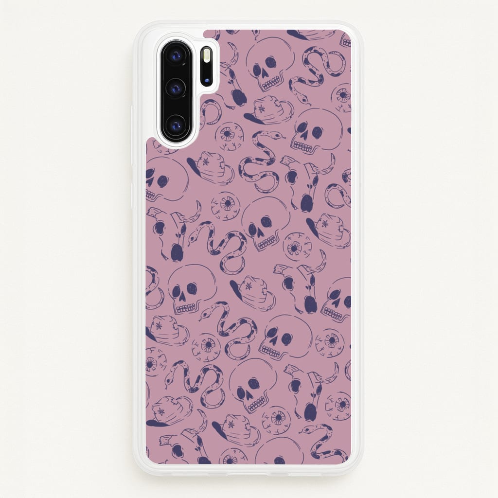 Purple Snakes And Skulls - Western - Western Phone Case for Huawei P30 Pro
