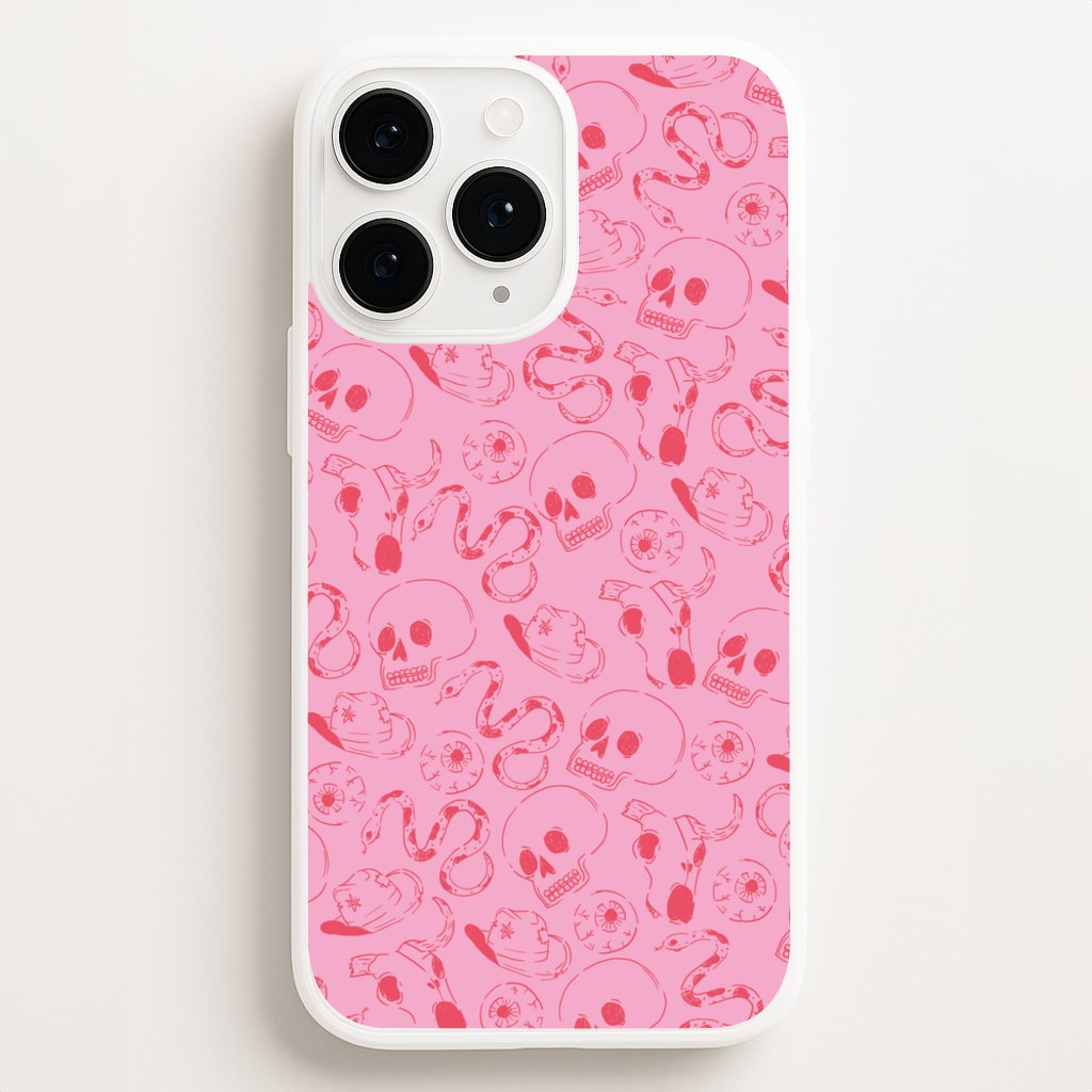 Pink Snakes And Skulls - Western - Western Phone Case for iPhone 11 Pro