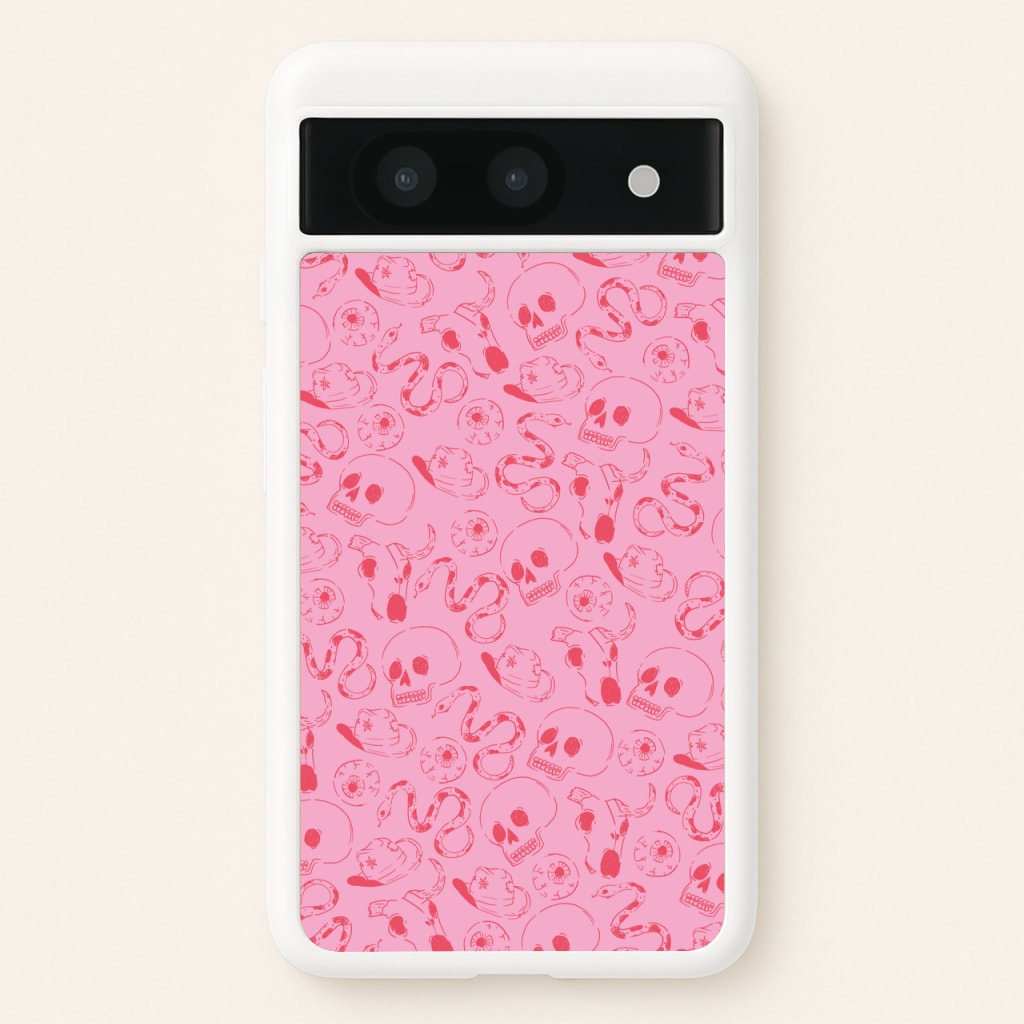 Pink Snakes And Skulls - Western - Western Phone Case for Google Pixel 8a
