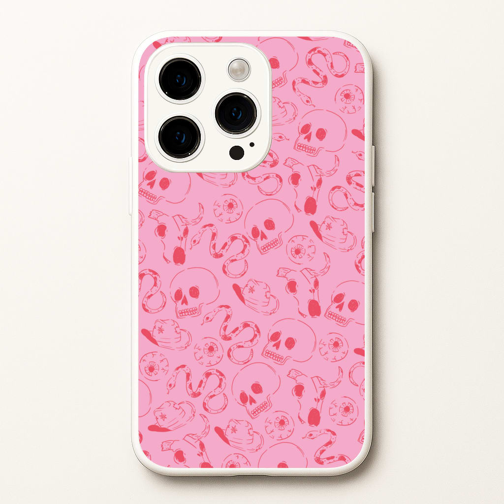 Pink Snakes And Skulls - Western - Western Phone Case for iPhone 15 Pro Max