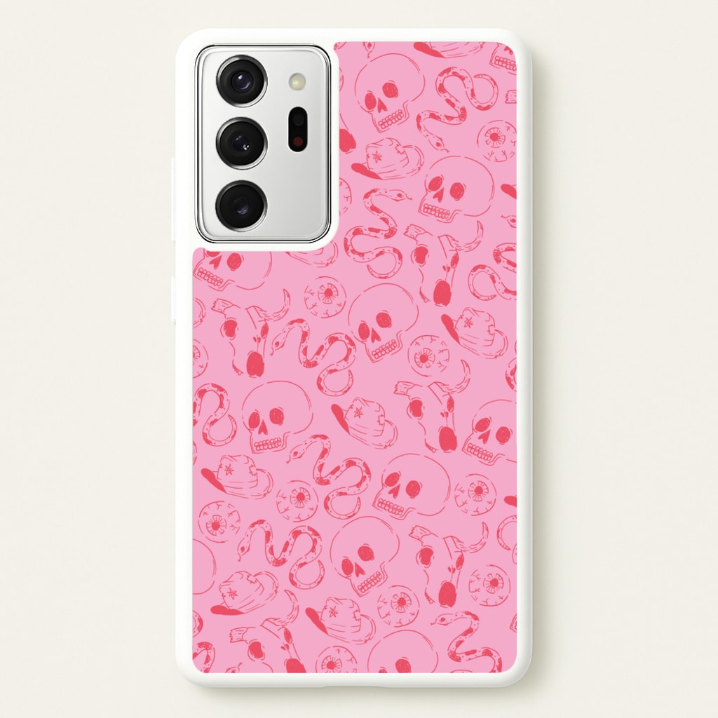 Pink Snakes And Skulls - Western - Western Phone Case for Galaxy Note 20 Ultra