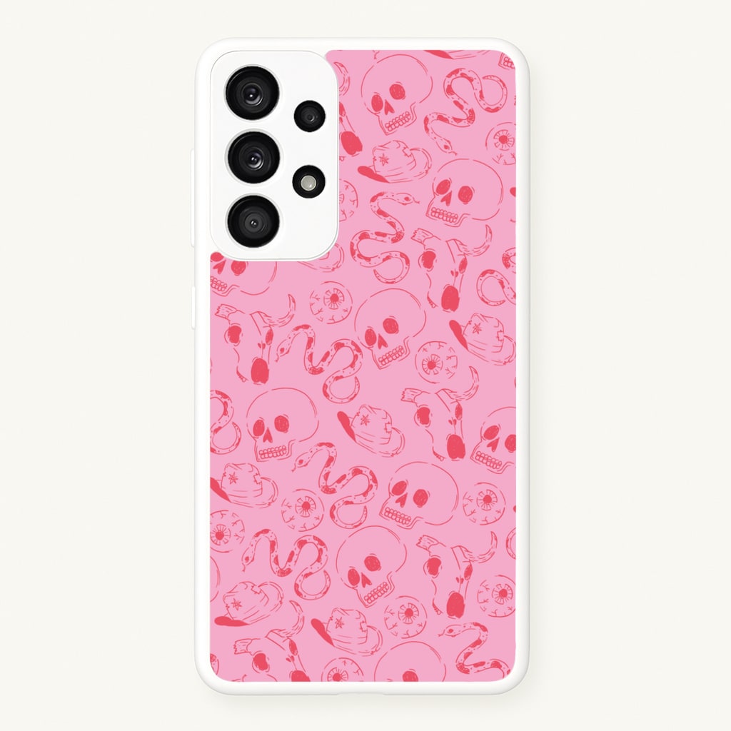 Pink Snakes And Skulls - Western - Western Phone Case for Galaxy A33