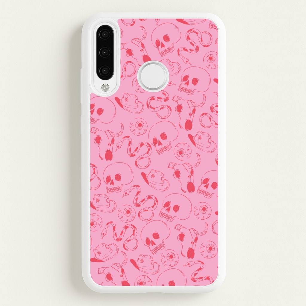 Pink Snakes And Skulls - Western - Western Phone Case for Huawei P30 Lite