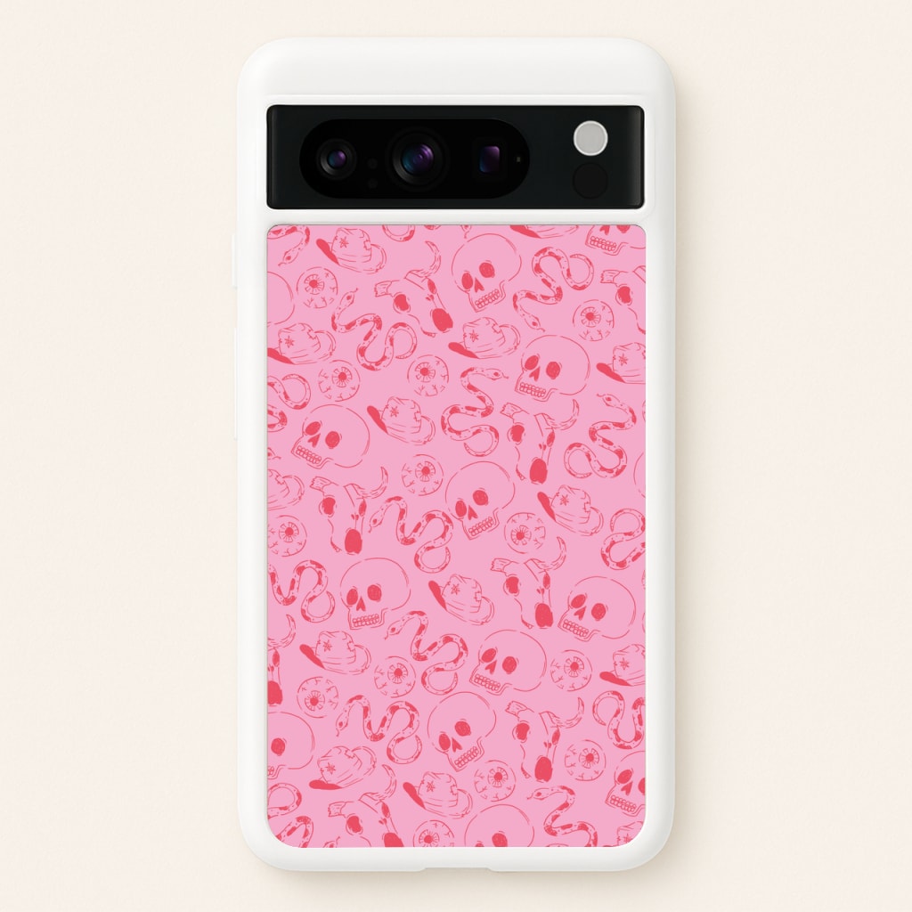 Pink Snakes And Skulls - Western - Western Phone Case for Google Pixel 8 Pro