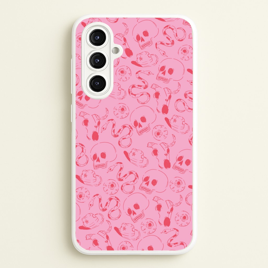 Pink Snakes And Skulls - Western - Western Phone Case for Galaxy A16