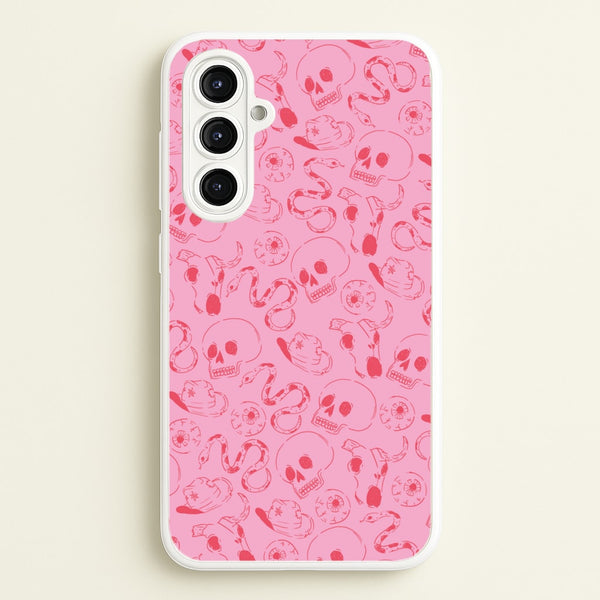 Pink Snakes And Skulls - Western - Western Phone Case for Galaxy A16