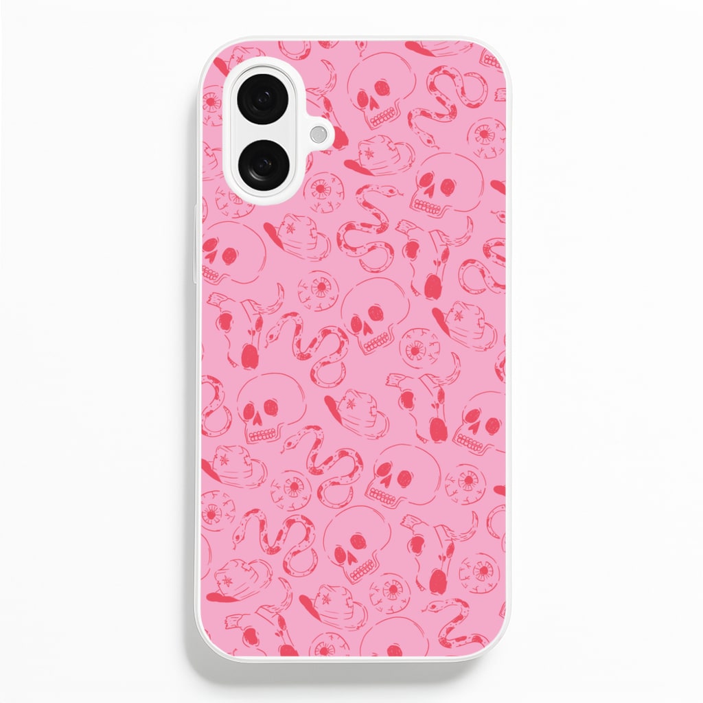 Pink Snakes And Skulls - Western Phone Case