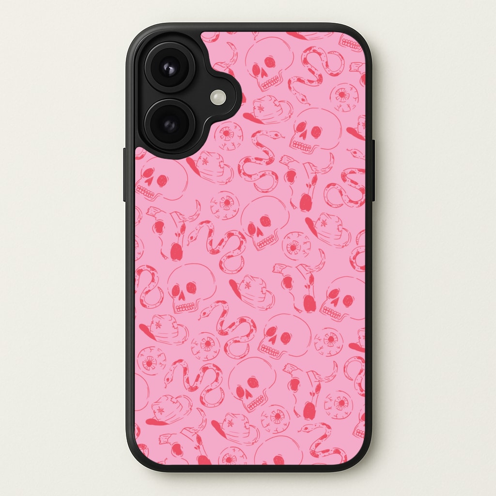 Pink Snakes And Skulls - Western Phone Case for iPhone 17