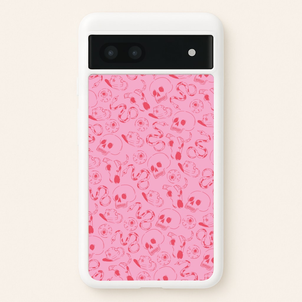 Pink Snakes And Skulls - Western - Western Phone Case for Google Pixel 6a
