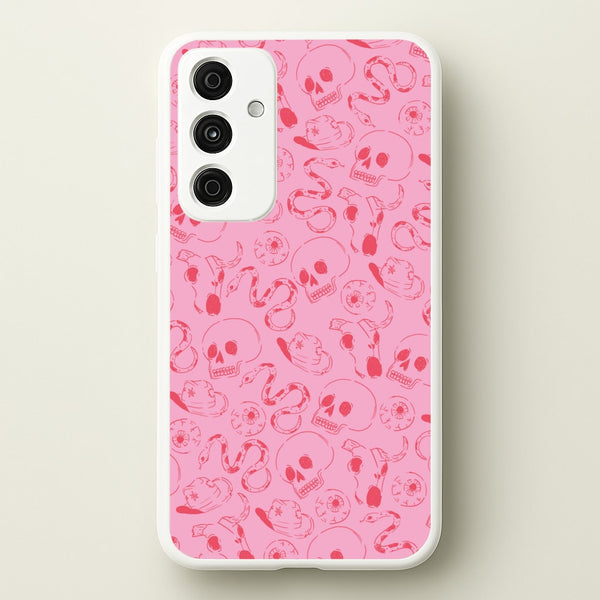 Pink Snakes And Skulls - Western - Western Phone Case for Galaxy A15