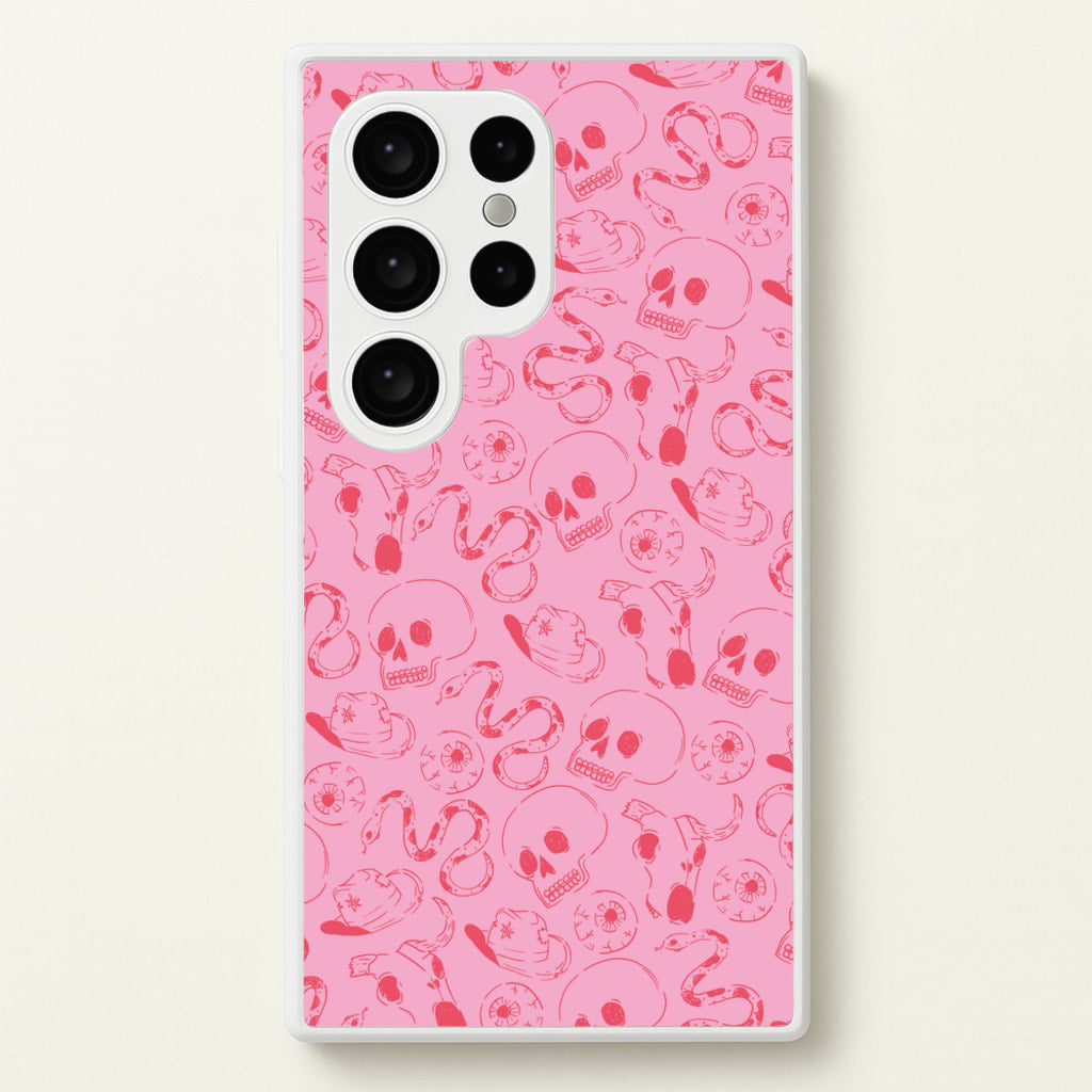 Pink Snakes And Skulls - Western - Western Phone Case for Galaxy S24 Ultra