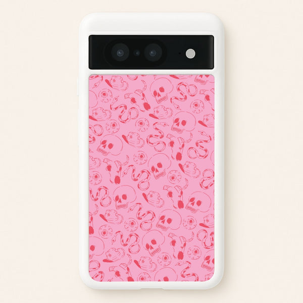 Pink Snakes And Skulls - Western - Western Phone Case for Google Pixel 8